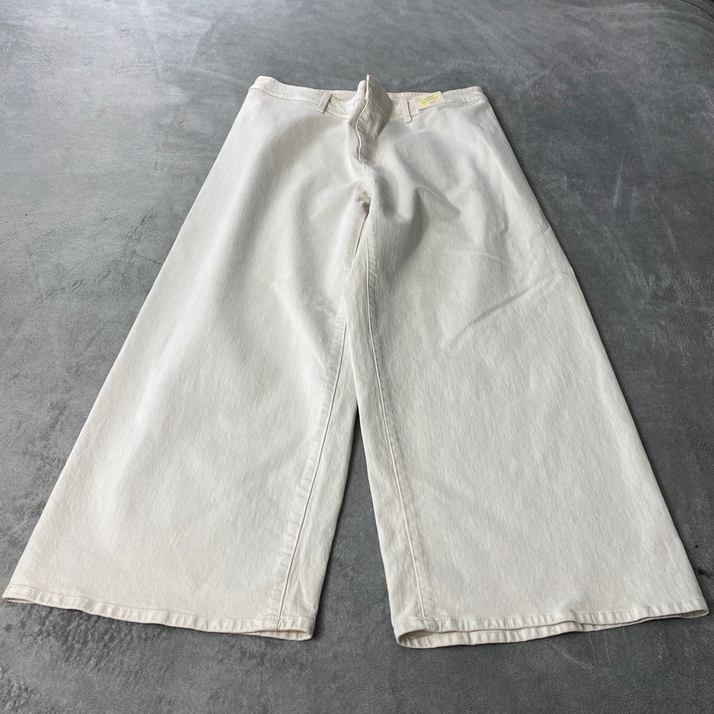 Universal Thread Jeans Size 17 Cream Sailor Wide Leg High Rise Comfort Stretch